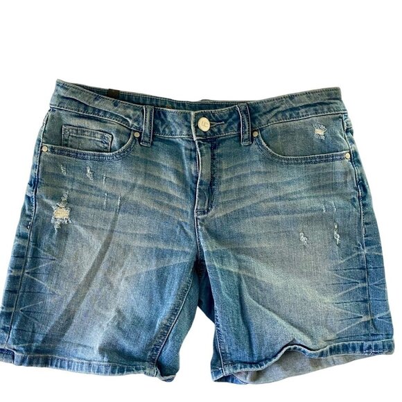 LC Lauren Conrad Distressed Denim Jean Shorts Size 4 - Picture 1 of 9